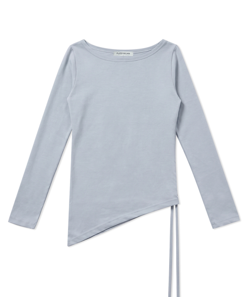 FUZZY SCAN(ファジスキャン)の「ダイアゴナル トンネルロングスリーブ 10color(Tシャツ/カットソー・レディース・チャコール/オレンジ/ライトブルー/グリーン/ブラウン/ベージュ/ブラック/ブルーグリーン/ローズ・1)」の6枚目の写真