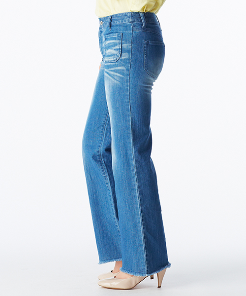 IEDIT（イディット）の「【股下丈が選べる】ミルブロウズ　ひかえめフレアーがちょうどいいヴィンテージライクワイドデニムパンツ　（デニムパンツ・レディース・ライトブルー/ブルー・1/6/10/7/2/8/3/4/9/5）」の15枚目の写真