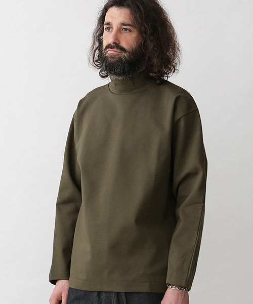 NANO universe（ナノユニバース）の「モックネック3DスリーブTEE（Tシャツ/カットソー・メンズ・カーキ/ホワイト/グレー/ブラック・44/46/48）」の4枚目の写真