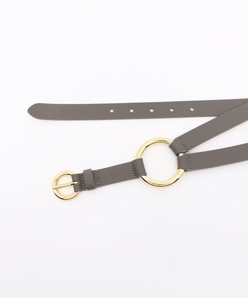 FIGARO Paris(フィガロパリ)の「ARRON オモテガワ マルバックル ベルト(ベルト・レディース・グレー・80)」の4枚目の写真
