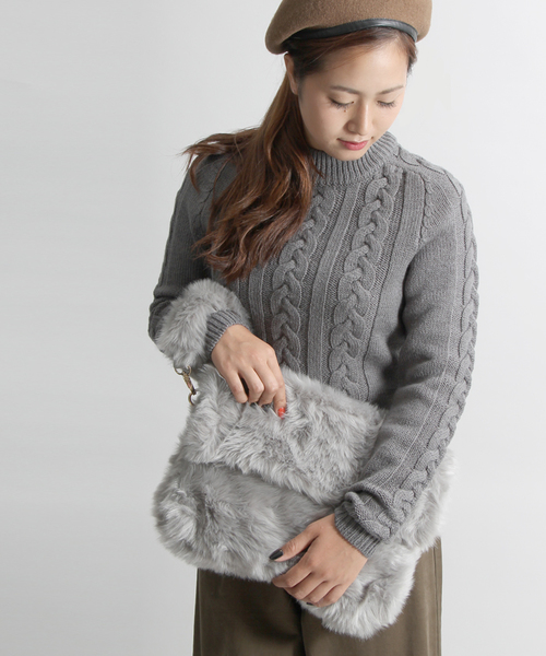 WEGO（ウィゴー）の「WEGO/クチオレファークラッチバッグ（クラッチバッグ・レディース・ブラウン/ブラック/ワイン/グレー/ピンク・FREE）」の3枚目の写真