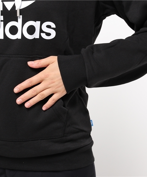 adidas（アディダス）の「【adicolor】 パーカー [TREFOIL LONG HOODIE]（パーカー・レディース・ブラック・SMALL/MEDIUM/LARGE/X-SMALL/XX-LARGE/XXX-LARGE）」の6枚目の写真