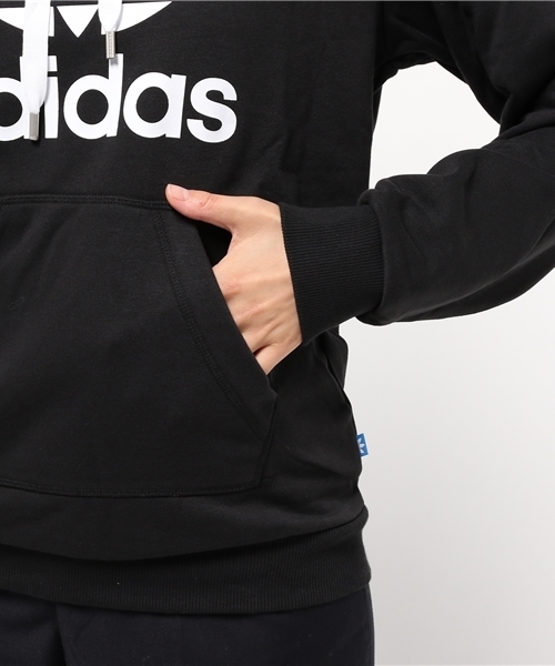 adidas（アディダス）の「【adicolor】 パーカー [TREFOIL LONG HOODIE]（パーカー・レディース・ブラック・SMALL/MEDIUM/LARGE/X-SMALL/XX-LARGE/XXX-LARGE）」の7枚目の写真