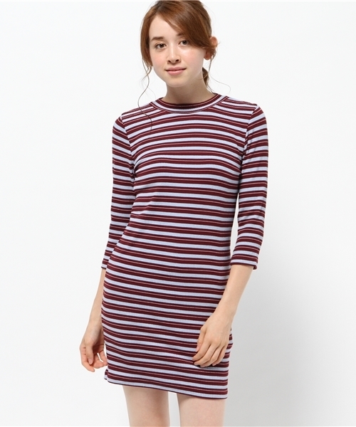 SLY（スライ）の「BORDER HINECK TIGHT OP（ワンピース・レディース・オレンジ系その他/レッド系その他/ブラック・2/1）」の12枚目の写真