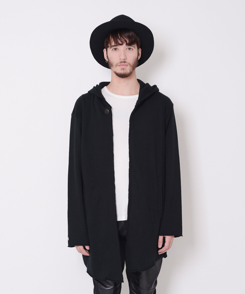 VIRGOwearworks（ヴァルゴウェアワークス）の「Sweat hood long coat（ポンチョ・メンズ・ブラック/ナチュラル・2/3/4）」の2枚目の写真