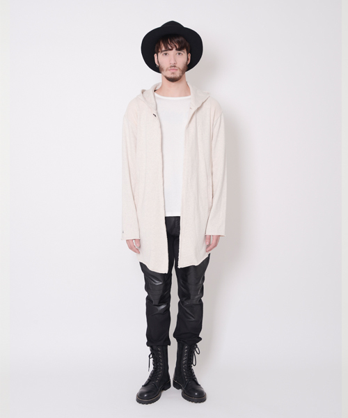 VIRGOwearworks（ヴァルゴウェアワークス）の「Sweat hood long coat（ポンチョ・メンズ・ブラック/ナチュラル・2/3/4）」の10枚目の写真