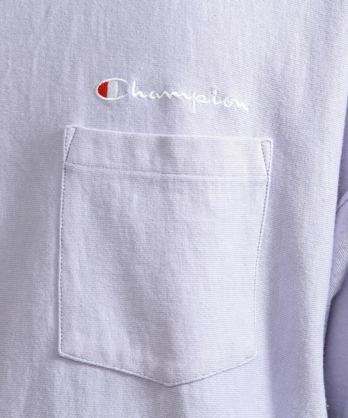 Champion（チャンピオン）の「【別注】＜Champion(チャンピオン）＞ REVERSE WEAVE TEE/Tシャツ ◆（Tシャツ/カットソー・メンズ・ホワイト/ブラック/ライム/ネイビー/パープル/レッド・LARGE/MEDIUM/SMALL）」の9枚目の写真