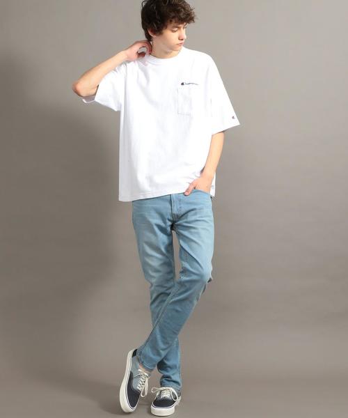 Champion（チャンピオン）の「【別注】＜Champion(チャンピオン）＞ REVERSE WEAVE TEE/Tシャツ ◆（Tシャツ/カットソー・メンズ・ホワイト/ブラック/ライム/ネイビー/パープル/レッド・LARGE/MEDIUM/SMALL）」の20枚目の写真