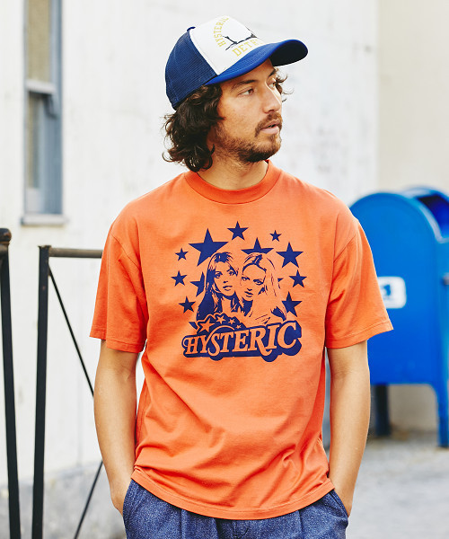 HYSTERIC GLAMOUR(ヒステリックグラマー)の「STAR プリント Tシャツ(Tシャツ/カットソー・メンズ・ホワイト/オレンジ/グリーン・X-SMALL/SMALL/MEDIUM/LARGE)」の3枚目の写真