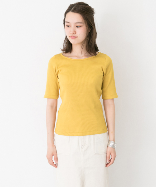 URBAN RESEARCH（アーバンリサーチ）の「UR ボートネックテレコカットソー（Tシャツ/カットソー・レディース・オフホワイト/イエロー/ライトベージュ/ブラウン系その他/ブラック・FREE）」の19枚目の写真
