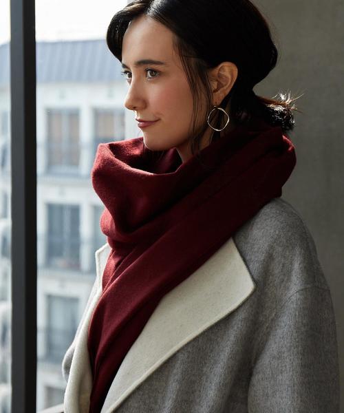Johnstons of Elgin（ジョンストンズオブエルガン）の「[別注][ジョンストンズ]JOHNSTONS SOLID ストール 17FW ◆（ストール/ショール・レディース・ブラック/ワイン/その他1・FREE）」の3枚目の写真