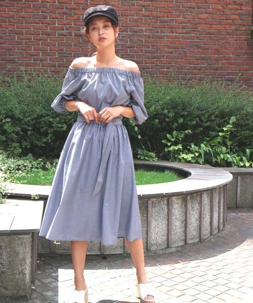 FREE'S MART（フリーズマート）の「ストライプブラウス×スカート×ベルト　セット（ワンピース・レディース・ブルー系その他/ブラック系その他・FREE）」の22枚目の写真