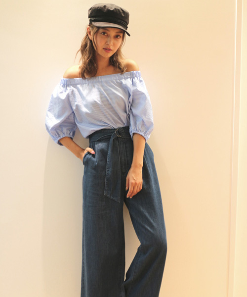 FREE'S MART（フリーズマート）の「ストライプブラウス×スカート×ベルト　セット（ワンピース・レディース・ブルー系その他/ブラック系その他・FREE）」の18枚目の写真