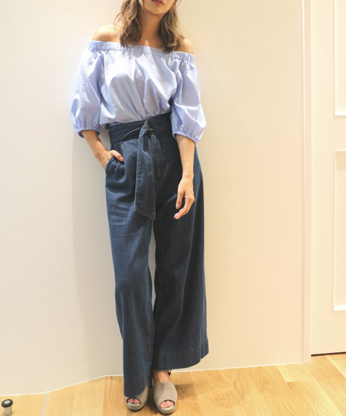 FREE'S MART（フリーズマート）の「ストライプブラウス×スカート×ベルト　セット（ワンピース・レディース・ブルー系その他/ブラック系その他・FREE）」の16枚目の写真