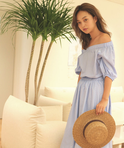 FREE'S MART（フリーズマート）の「ストライプブラウス×スカート×ベルト　セット（ワンピース・レディース・ブルー系その他/ブラック系その他・FREE）」の13枚目の写真