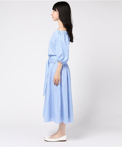 FREE'S MART（フリーズマート）の「ストライプブラウス×スカート×ベルト　セット（ワンピース・レディース・ブルー系その他/ブラック系その他・FREE）」の4枚目の写真