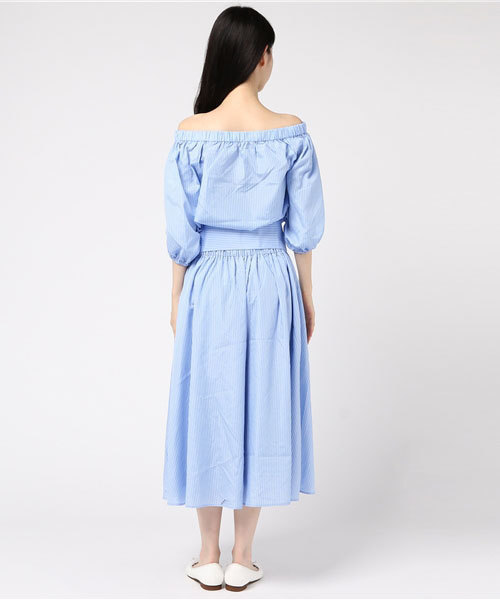 FREE'S MART（フリーズマート）の「ストライプブラウス×スカート×ベルト　セット（ワンピース・レディース・ブルー系その他/ブラック系その他・FREE）」の5枚目の写真