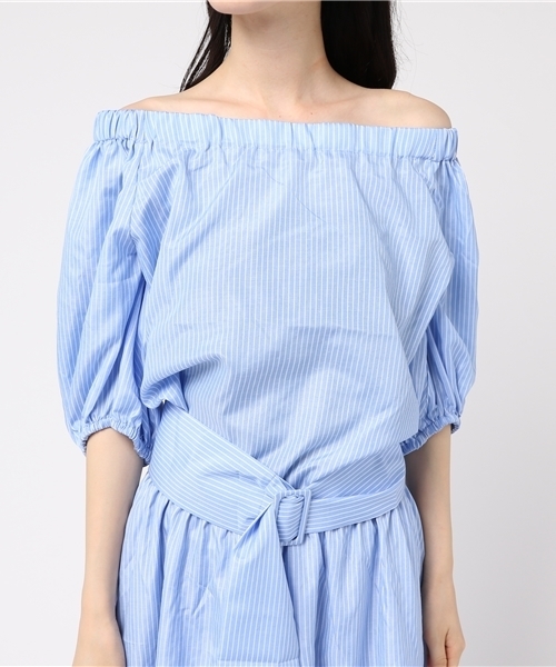 FREE'S MART（フリーズマート）の「ストライプブラウス×スカート×ベルト　セット（ワンピース・レディース・ブルー系その他/ブラック系その他・FREE）」の7枚目の写真