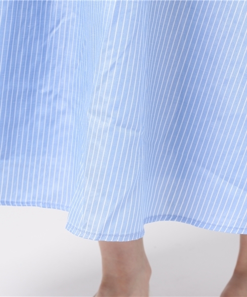 FREE'S MART（フリーズマート）の「ストライプブラウス×スカート×ベルト　セット（ワンピース・レディース・ブルー系その他/ブラック系その他・FREE）」の9枚目の写真