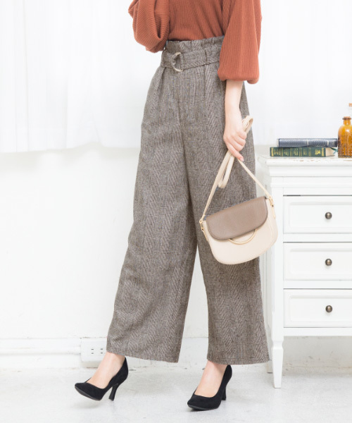 KOBE LETTUCE（コウベレタス）の「ベルト付☆ピーチスキンタッチウエストラッピングワイドパンツ（その他パンツ・レディース・その他1/ブラック/ダークグリーン/キャメル/その他2/パープル/ボルドー/ピンク系その他/グレー/ベージュ/ミント/ブルー系その他・FREE）」の12枚目の写真