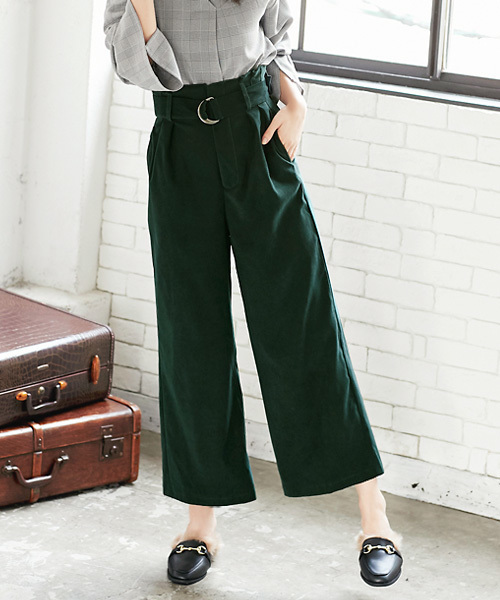 KOBE LETTUCE（コウベレタス）の「ベルト付☆ピーチスキンタッチウエストラッピングワイドパンツ（その他パンツ・レディース・その他1/ブラック/ダークグリーン/キャメル/その他2/パープル/ボルドー/ピンク系その他/グレー/ベージュ/ミント/ブルー系その他・FREE）」の5枚目の写真