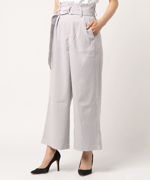 KOBE LETTUCE（コウベレタス）の「ベルト付☆ピーチスキンタッチウエストラッピングワイドパンツ（その他パンツ・レディース・その他1/ブラック/ダークグリーン/キャメル/その他2/パープル/ボルドー/ピンク系その他/グレー/ベージュ/ミント/ブルー系その他・FREE）」の3枚目の写真