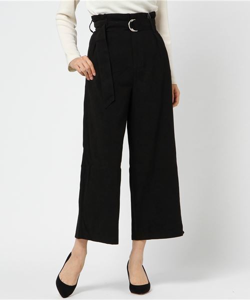 KOBE LETTUCE（コウベレタス）の「ベルト付☆ピーチスキンタッチウエストラッピングワイドパンツ（その他パンツ・レディース・その他1/ブラック/ダークグリーン/キャメル/その他2/パープル/ボルドー/ピンク系その他/グレー/ベージュ/ミント/ブルー系その他・FREE）」の2枚目の写真