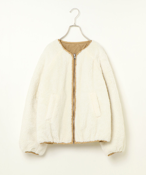 notch.（ノッチ）の「ボアリバーシブルブルゾン （ブルゾン・レディース・ベージュ/オリーブ/キャメル・M）」の16枚目の写真