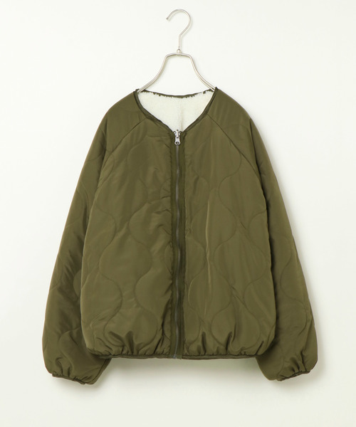 notch.（ノッチ）の「ボアリバーシブルブルゾン （ブルゾン・レディース・ベージュ/オリーブ/キャメル・M）」の15枚目の写真