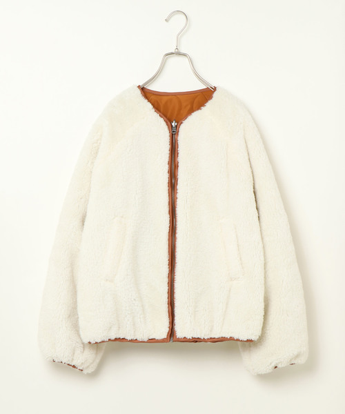 notch.（ノッチ）の「ボアリバーシブルブルゾン （ブルゾン・レディース・ベージュ/オリーブ/キャメル・M）」の12枚目の写真