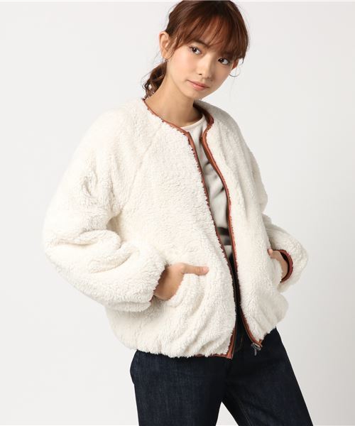 notch.（ノッチ）の「ボアリバーシブルブルゾン （ブルゾン・レディース・ベージュ/オリーブ/キャメル・M）」の8枚目の写真