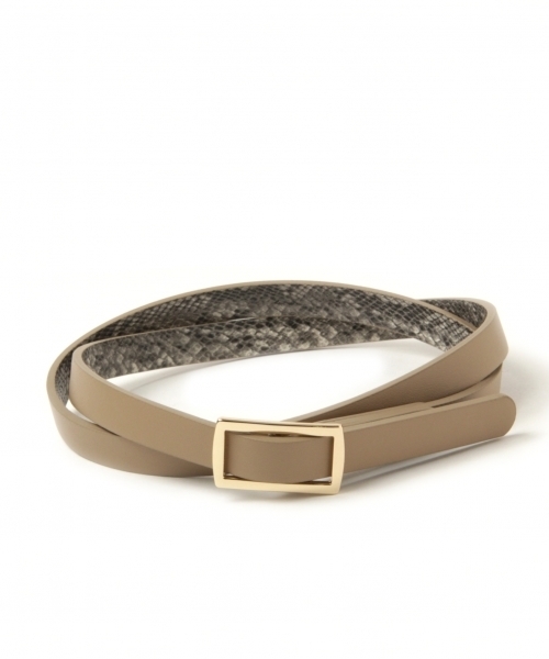 LEPSIM（レプシィム）の「ピンレスリバーシブルホソベルト　781379（ベルト・レディース・グレイッシュベージュ/ブラック/ダークブラウン/オフホワイト・ONE SIZE）」の8枚目の写真