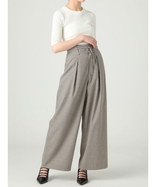 MURUA(ムルーア)の「ダブルベルトワイドパンツ(その他パンツ・レディース・その他1/ブラック/ピンク・1/2)」の9枚目の写真
