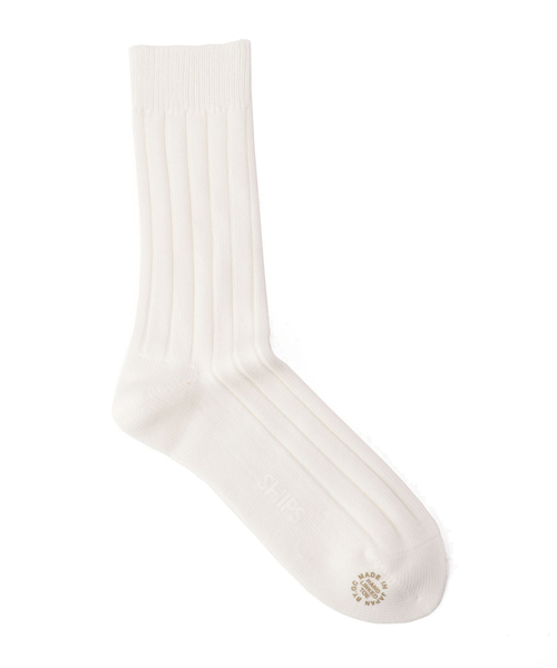 SHIPS（シップス）の「SCO: リブ ローゲージ ソックス（ソックス/靴下・メンズ・オフホワイト/レッド/ブルー/ネイビー/イエロー/ダークグレー/グリーン/ロイヤルブルー・ONE SIZE）」の2枚目の写真