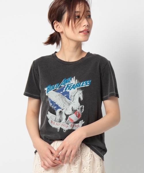 laboratory work（ラボラトリーワーク）の「ペガサスロックTシャツ（Tシャツ/カットソー・レディース・オフホワイト/ブラック・MEDIUM）」の2枚目の写真