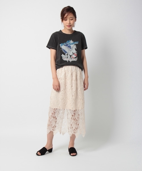 laboratory work（ラボラトリーワーク）の「ペガサスロックTシャツ（Tシャツ/カットソー・レディース・オフホワイト/ブラック・MEDIUM）」の16枚目の写真