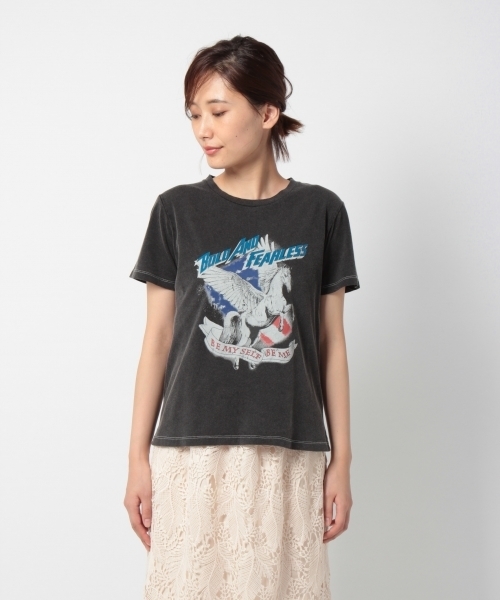 laboratory work（ラボラトリーワーク）の「ペガサスロックTシャツ（Tシャツ/カットソー・レディース・オフホワイト/ブラック・MEDIUM）」の10枚目の写真