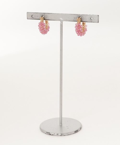 tone(トーン)の「【marinaJEWELRY】14kgf/宝石質Pink Topaz pavé pierced earring(ピアス(両耳用)・レディース・ピンク・FREE)」の2枚目の写真