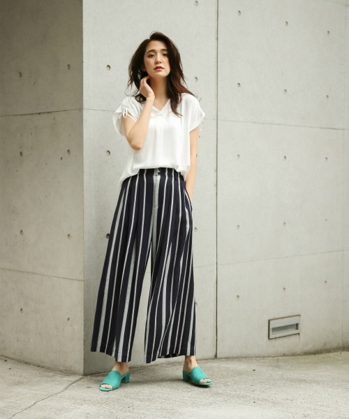 laboratory work（ラボラトリーワーク）の「リネン混ストライプパンツ（その他パンツ・レディース・オフホワイト/ネイビー・SMALL/MEDIUM）」の6枚目の写真