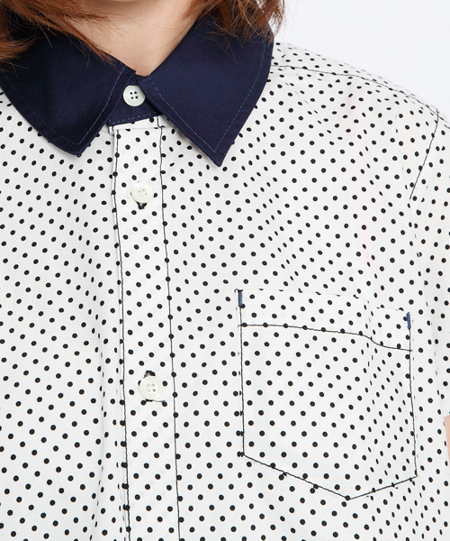 X-girl(エックスガール)の「CIRCULAR SHIRT DRESS(ワンピース・レディース・ホワイト/ブラック/ライトブルー・1/2)」の6枚目の写真