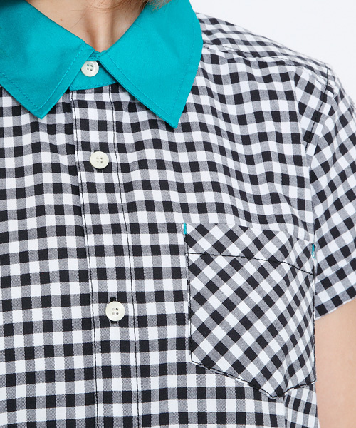 X-girl(エックスガール)の「CIRCULAR SHIRT DRESS(ワンピース・レディース・ホワイト/ブラック/ライトブルー・1/2)」の7枚目の写真