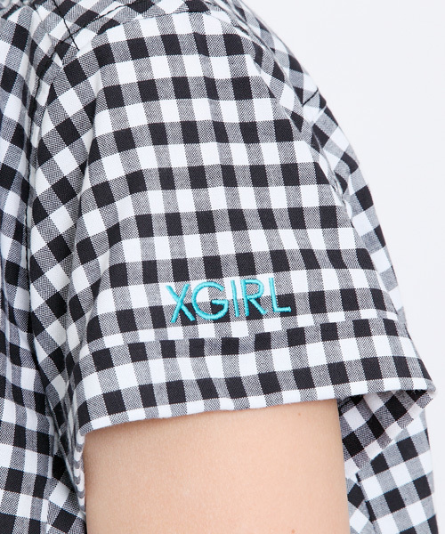 X-girl(エックスガール)の「CIRCULAR SHIRT DRESS(ワンピース・レディース・ホワイト/ブラック/ライトブルー・1/2)」の10枚目の写真