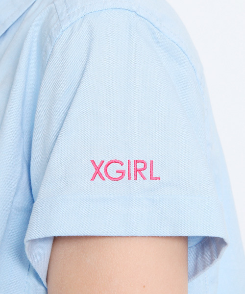 X-girl(エックスガール)の「CIRCULAR SHIRT DRESS(ワンピース・レディース・ホワイト/ブラック/ライトブルー・1/2)」の11枚目の写真