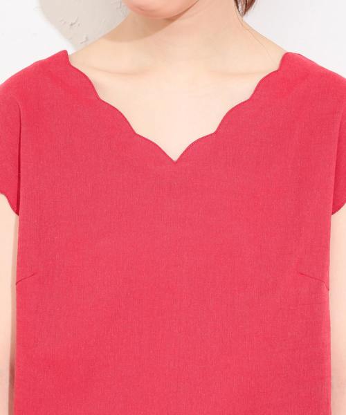 natural couture（ナチュラルクチュール）の「スカラップ麻ブラウス（シャツ/ブラウス・レディース・ブラック/ベージュ/レッド/ミント・FREE）」の20枚目の写真