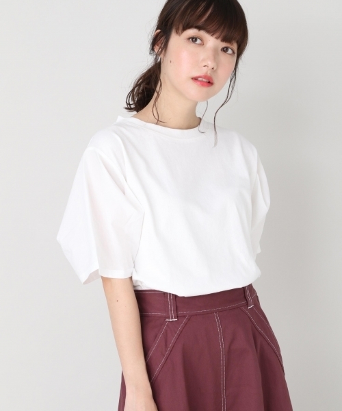 LOWRYS FARM(ローリーズファーム)の「ソデタックプルオーバー/SS 802215(Tシャツ/カットソー・レディース・ホワイト/ホワイト×ブラック/ブラック/グレー・LARGE/MEDIUM)」の2枚目の写真