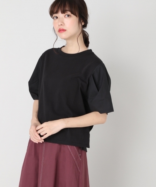 LOWRYS FARM(ローリーズファーム)の「ソデタックプルオーバー/SS 802215(Tシャツ/カットソー・レディース・ホワイト/ホワイト×ブラック/ブラック/グレー・LARGE/MEDIUM)」の4枚目の写真