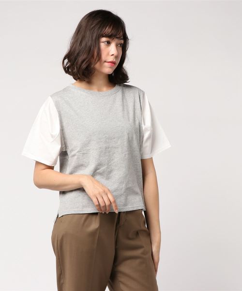 LOWRYS FARM(ローリーズファーム)の「ソデタックプルオーバー/SS 802215(Tシャツ/カットソー・レディース・ホワイト/ホワイト×ブラック/ブラック/グレー・LARGE/MEDIUM)」の10枚目の写真