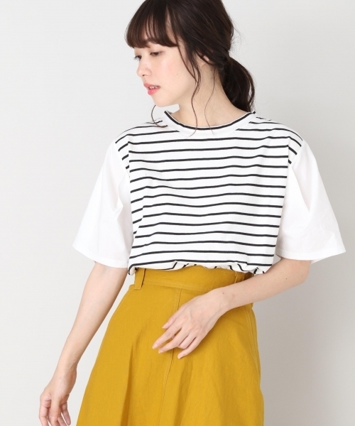 LOWRYS FARM(ローリーズファーム)の「ソデタックプルオーバー/SS 802215(Tシャツ/カットソー・レディース・ホワイト/ホワイト×ブラック/ブラック/グレー・LARGE/MEDIUM)」の18枚目の写真