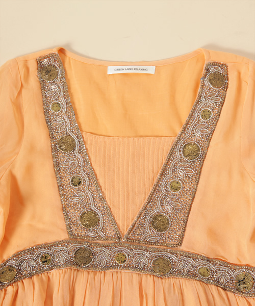 green label relaxing(グリーンレーベルリラクシング)の「INDIA ムナモト/ビーズ ワンピース(ワンピース・レディース・ブラック/シャーベット・FREE)」の9枚目の写真