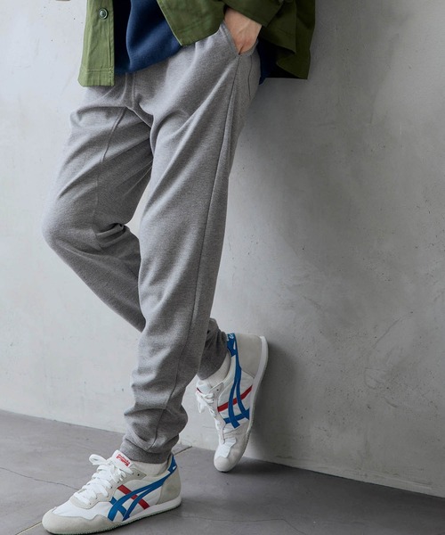 BARK MANHATTAN(バークマンハッタン)の「ストレッチスキニースウェットジョガーパンツ / ラインパンツ(パンツ)」|グレー系その他